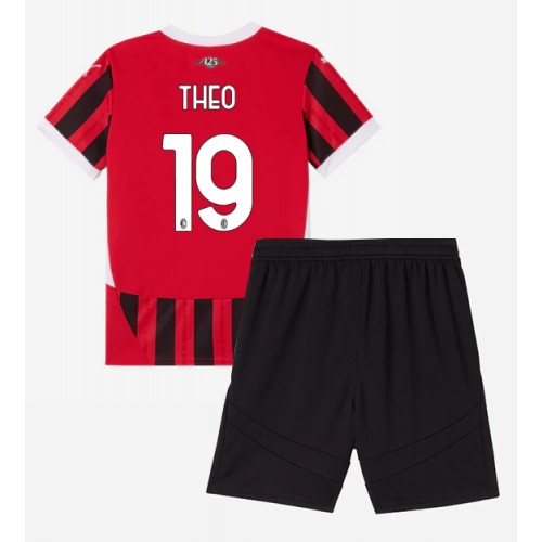 Dres AC Milan Theo Hernandez #19 Domaci za djecu 2024-25 Kratak Rukav (+ kratke hlače)